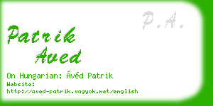 patrik aved business card
